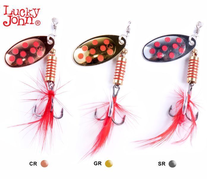 Блешні брех. Lucky John SPIN X ROUND 03 8,0г CR/GR/SR 3шт. набір LJSR03-001SET фото