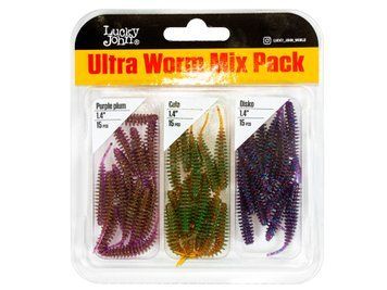 Слаги съедобные искусственные LJ Pro Series ULTRA WORM 1,4in (03.50)/MIX1 45шт. 140192-MIX1 фото