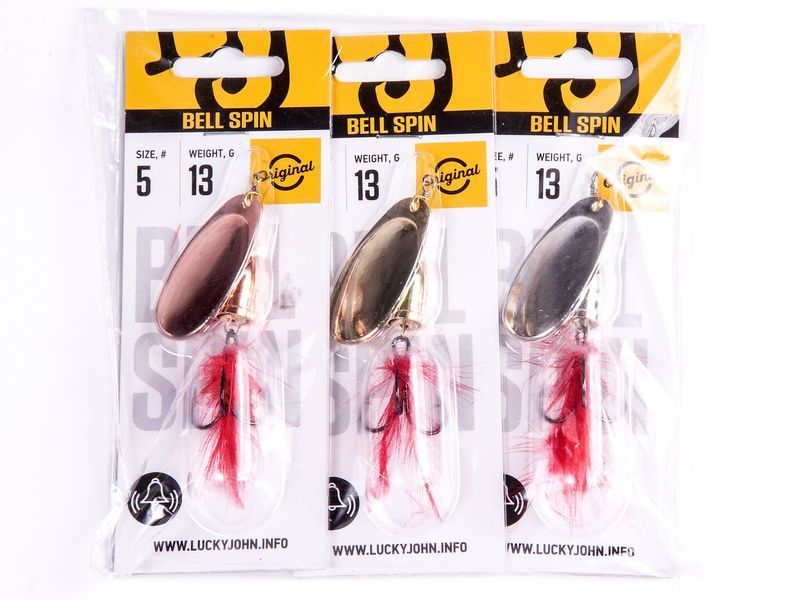 Блесны вращ. Lucky John BELL SPIN 05 013.0г C/G/S 3шт. набор LJBS05-002SET фото