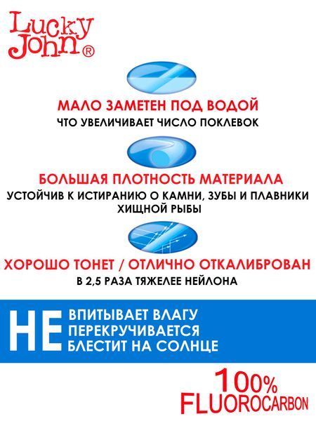 Поводки флюорокарбон LJ оснащ. вертл. и застеж. 12кг 25см 10шт. FL-12-25 фото