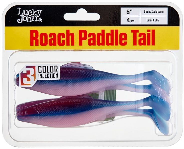 Виброхвосты съедоб. искусст. LJ Pro Series ROACH PADDLE TAIL 5.0in (12.70)/G05 4шт. 140181-G05 фото