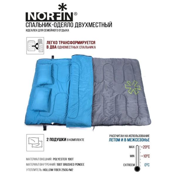 двомісний спальний мішок Norfin Alpine Comfort Double 250 R NFL-30240 фото