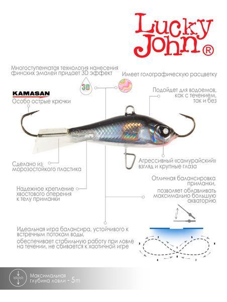 Балансир Lucky John BALTIC 3 25мм/13H 61300-13H фото