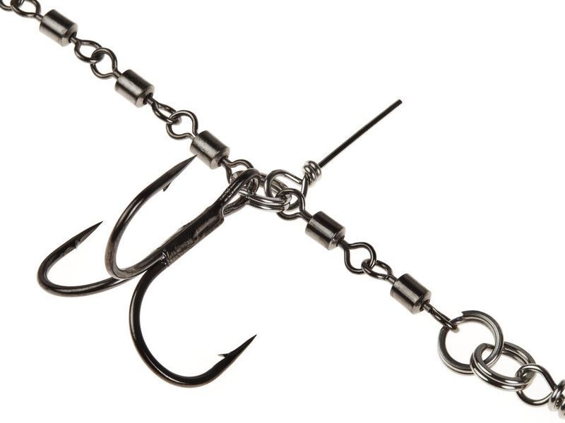 Оснастка стал. Lucky John STINGER POWER CHAIN 3,5 и 7,0см, оснащ. тройниками разм.03/0 и 02/0 1шт. LJP7402-L фото