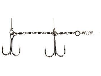 Оснастка стал. Lucky John STINGER POWER CHAIN 3,5 и 5,5см, оснащ. тройниками разм.02/0 и 01/0 1шт. LJP7402-M фото