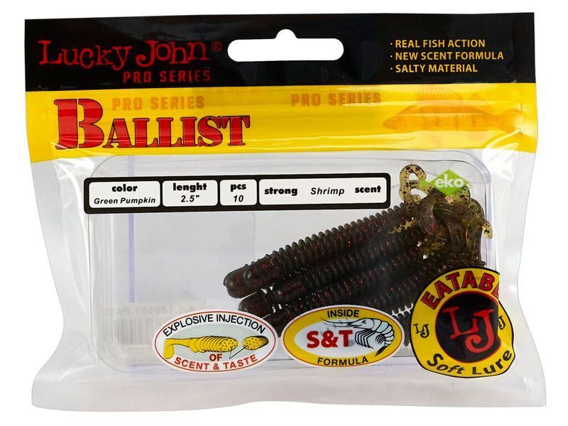 Твістер Lucky John Ballist 2,5 Green Pumpkin 10шт (140101-PA03) 140101-PA03 фото