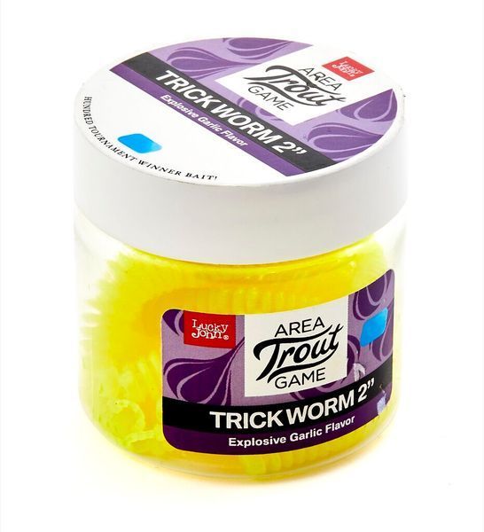 Слаг Lucky John Trick Worm 2 Yellow Pearl 10шт (140160-101) 140160-101 фото