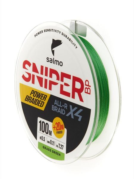 Шнур плетёный Salmo Sniper BP ALL R BRAID х4 Grass Green 120/011 4931-011 фото