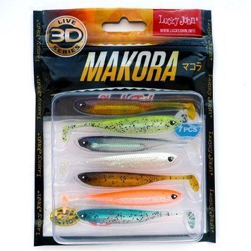 Виброхвосты LJ 3D Series MAKORA SHAD TAIL 3.0in (07,60)/MIX 7шт. 140406-MIX1 фото