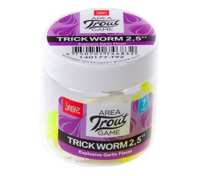 Слаги съедобные искусственные LJ Pro Series TRICK WORM 2,5in (06.35)/T92 7шт. 140177-T92 фото