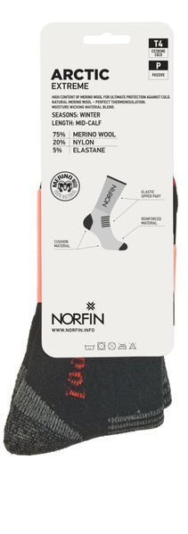 Шкарпетки NORFIN T4P ARCTIC MERINO EXTREME CREW 304747-02M фото
