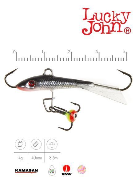 Балансир Lucky John FIN 3 с тр. 40мм/13H блистер 71313-13H фото