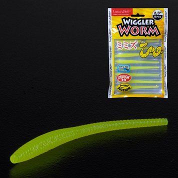 Слаг Lucky John Wiggler Worm 2,3 Yellow Pearl 9шт (140153-101) 140153-101 фото