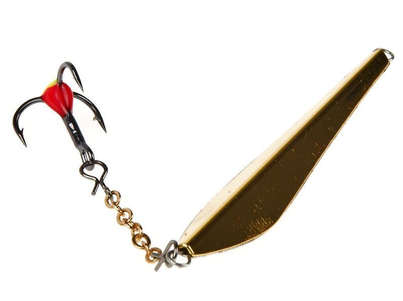 Блешня вертикальна зимова LUCKY JOHN Double Blade (ланцюжок, трійник), 50 мм, SG LJDD55-SG фото