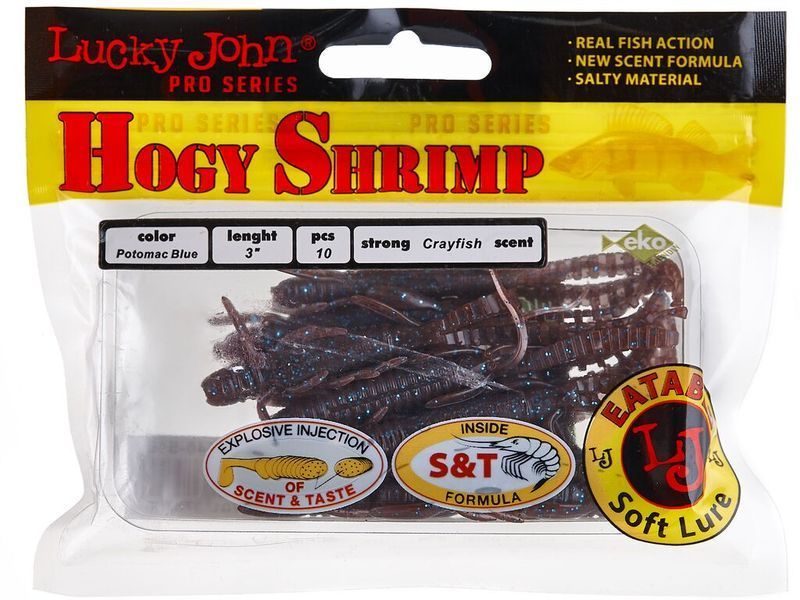 Виброхвосты съедоб. искусст. LJ Pro Series HOGY SHRIMP 3.0in (07.60)/S19 10шт. 140140-S19 фото