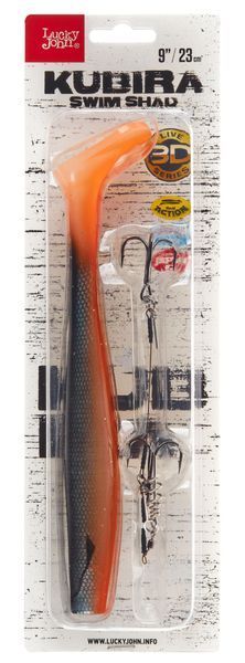 Віброхвіст LJ 3D BBS Series KUBIRA SWIM SHAD 9,0in (22,86)/PG40 1шт.+Stinger L 140433SET-PG40 фото