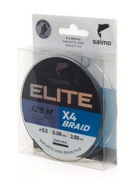 Шнур плетёный Salmo Elite х4 BRAID Dark Gray 125/008 4950-008 фото