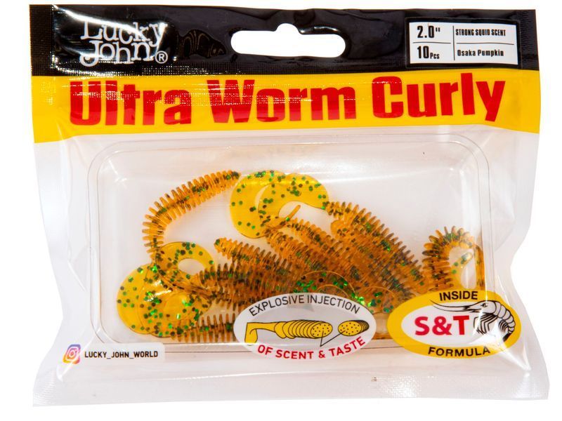 Твистеры съедоб. искусст. LJ Pro Series ULTRAWORM CURLY 2,0in (05.00)/PA19 10шт. 140198-PA19 фото