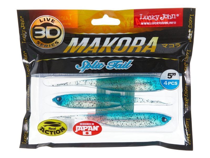 Віброхвіст LJ 3D Series Makora Split Tail 5.0in (12,7 см), 4 шт. 140411-002 фото
