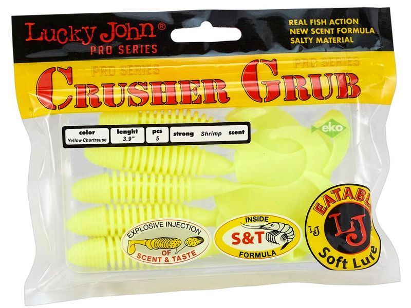 Твістер Lucky John Crusher Grub 3,9 S88 5шт (140157-S88) 140157-S88 фото
