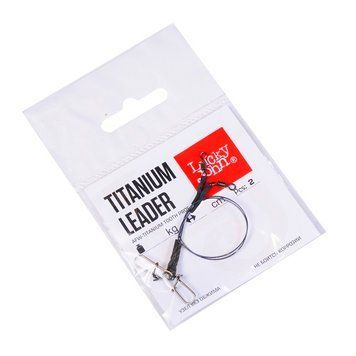 Поводки титан. LJ AFW TITANIUM оснащ. вертл. и застеж. 13кг 15см 2шт LJP7213-015 фото