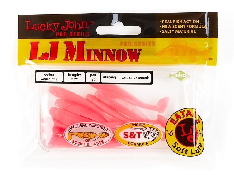Віброхвіст Lucky John Minnow 2,2 Super Pink 10шт (140142-F05) 140142-F05 фото