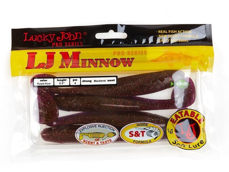 Віброхвіст Lucky John Minnow 5,5 Purple Plum 4шт (140151-S13) 140151-S13 фото