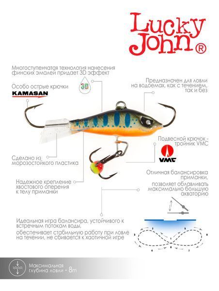 Балансир Lucky John Baltic 10г / 40мм / 103 (інд.уп) (61401-103) 61401-103 фото