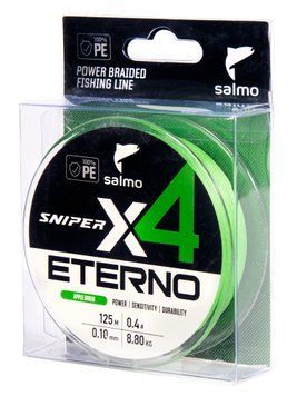Шнур плетёный Salmo Sniper х4 ETERNO BRAID Apple Green 125/010 4932-010 фото