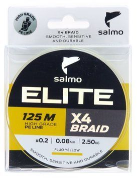 Шнур плетёный Salmo Elite х4 BRAID Fluo Yellow 125/008 4951-008 фото