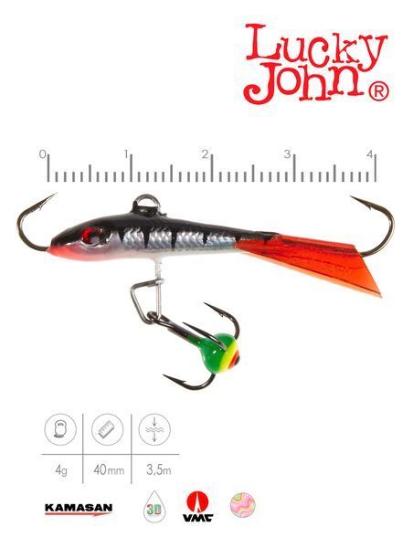 Балансир Lucky John FIN 3 с тр. 40мм/12HRT блистер 71313-12HRT фото