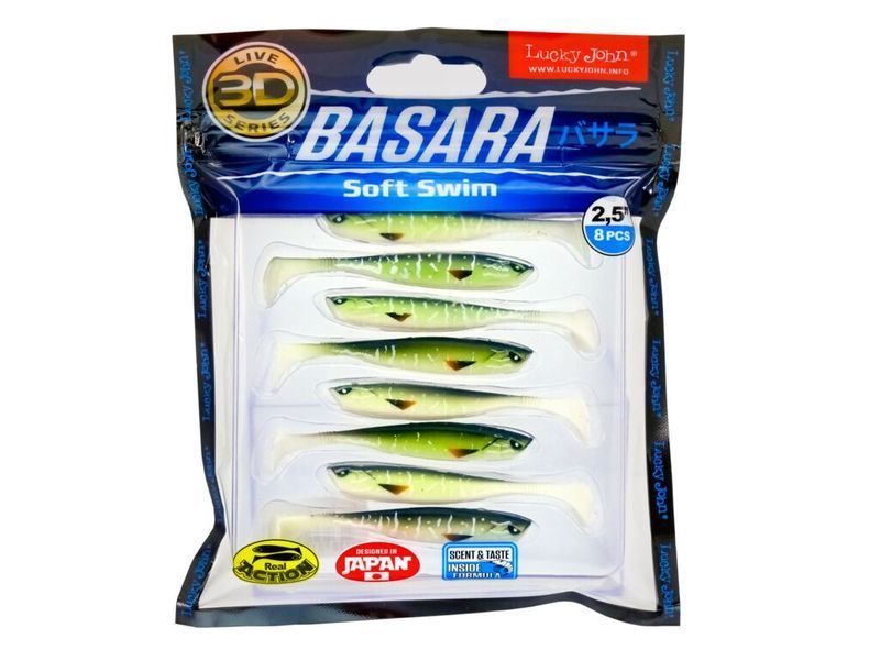 Виброхвосты LJ 3D Series BASARA SOFT SWIM 2.5in (06.35)/PG11 8шт. 140402-PG11 фото