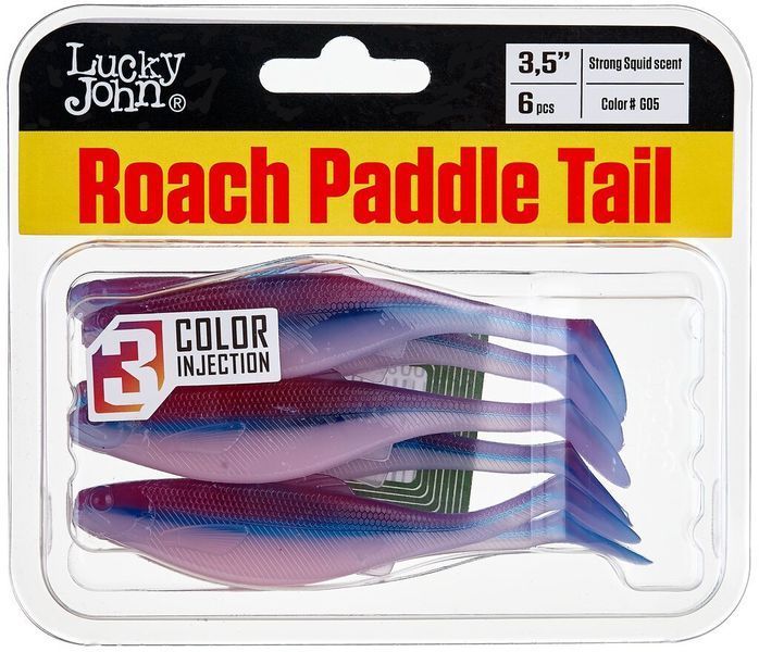 Виброхвосты съедоб. искусст. LJ Pro Series ROACH PADDLE TAIL 3.5in (08.89)/G05 6шт. 140180-G05 фото