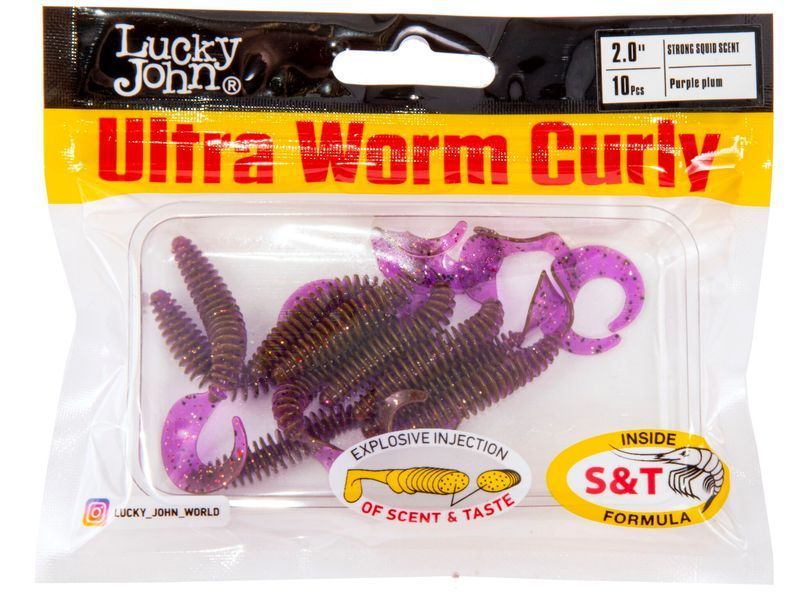 Твистеры съедоб. искусст. LJ Pro Series ULTRAWORM CURLY 2,0in (05.00)/S13 10шт. 140198-S13 фото