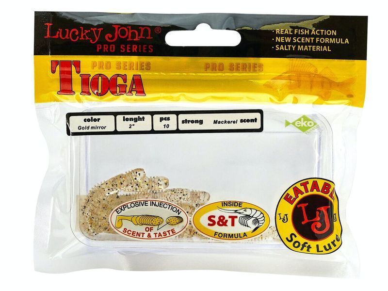 Віброхвіст Lucky John Tioga 2 Gold Mirror 10шт (140102-S10) 140102-S10 фото
