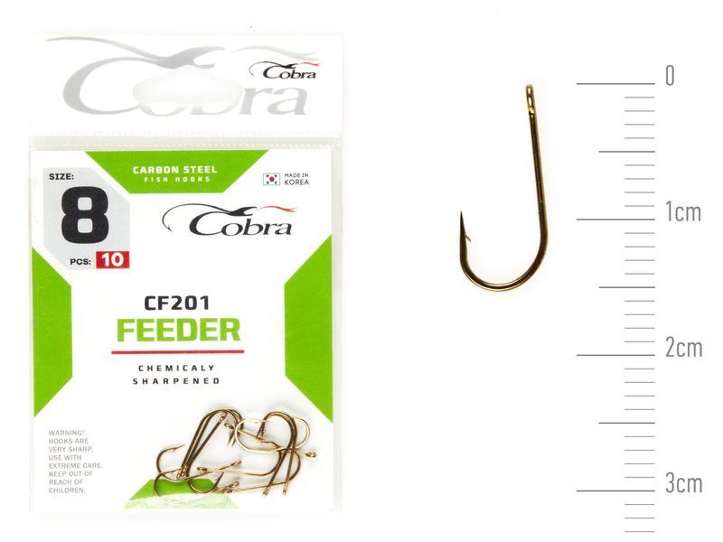 Гачки Cobra FEEDER сер. CF201 разм. 008 10шт. CF201-008 фото