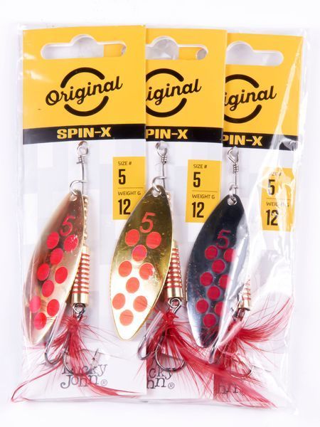 Блесны вращ. Lucky John SPIN X LONG 05 12,0г CR/GR/SR 3шт. набор LJSL05-001SET фото