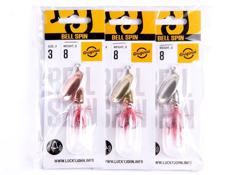 Блесны вращ. Lucky John BELL SPIN 03 08.5г C/G/S 3шт. набор LJBS03-002SET фото